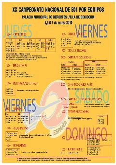 Programa del XX Campeonato Nacional de 501 por Equipos de FEDE